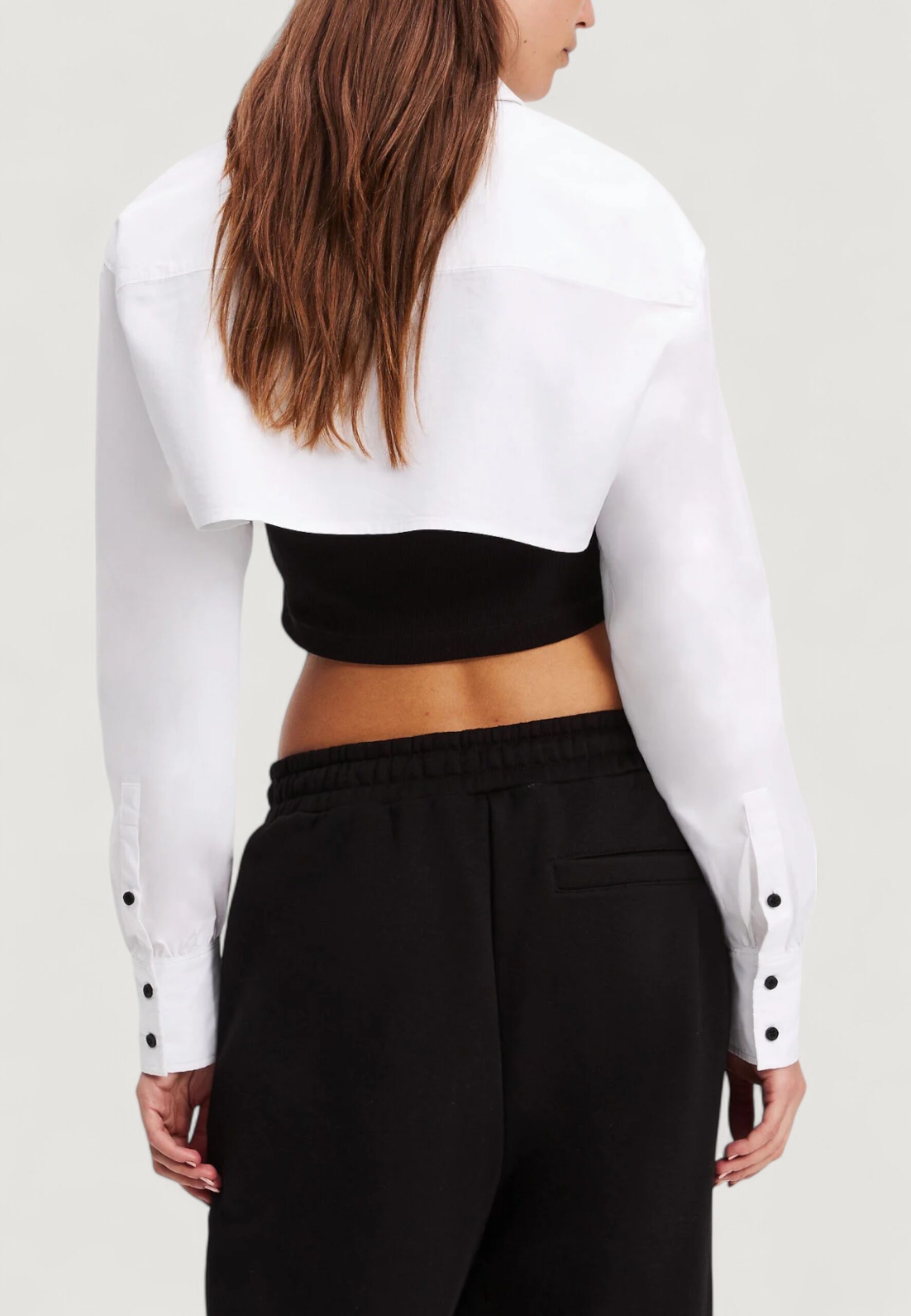 Bluse manica lunga Karl Lagerfeld Jeans klj blocked poplin blouse Black-White - Foto 4