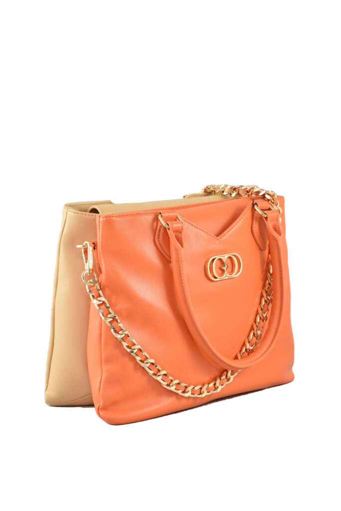 Borsa LA CARRIE  BEIGE/ARANCIONE
