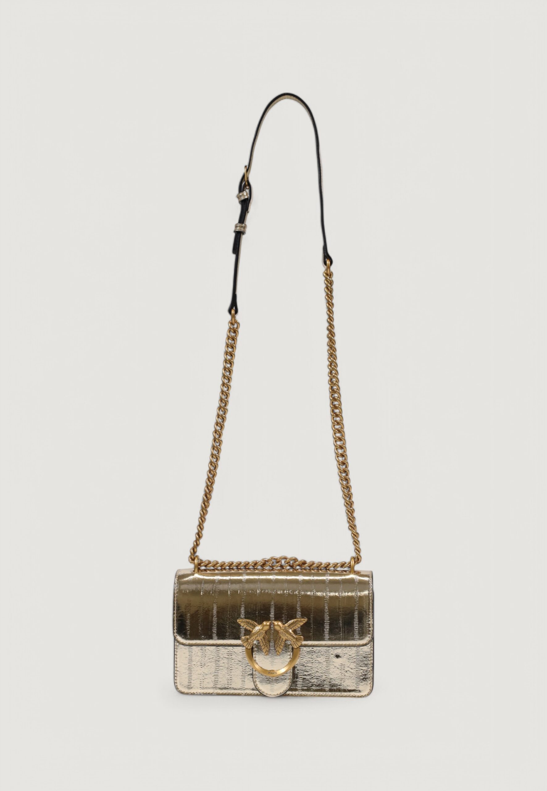 Borsa Pinko love one mini dc anguilla lami Black gold - Foto 1