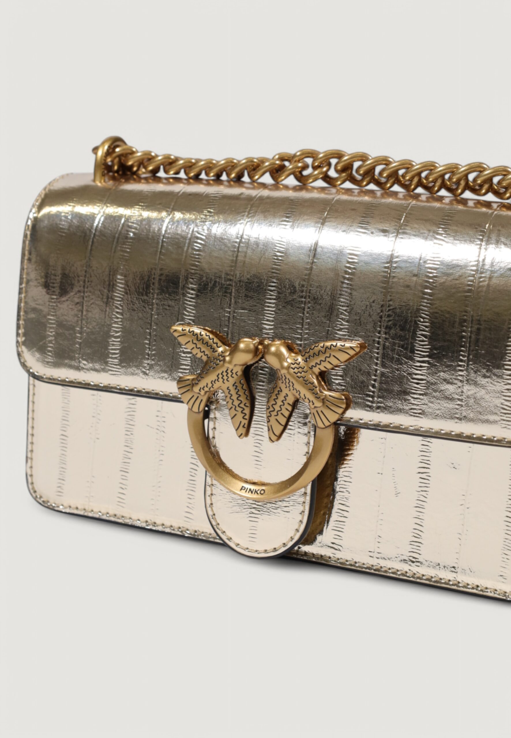 Borsa Pinko love one mini dc anguilla lami Black gold - Foto 3