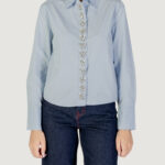 Camicia manica lunga Only onlcarly ls reg embelis shirt wvn Celeste - Foto 1
