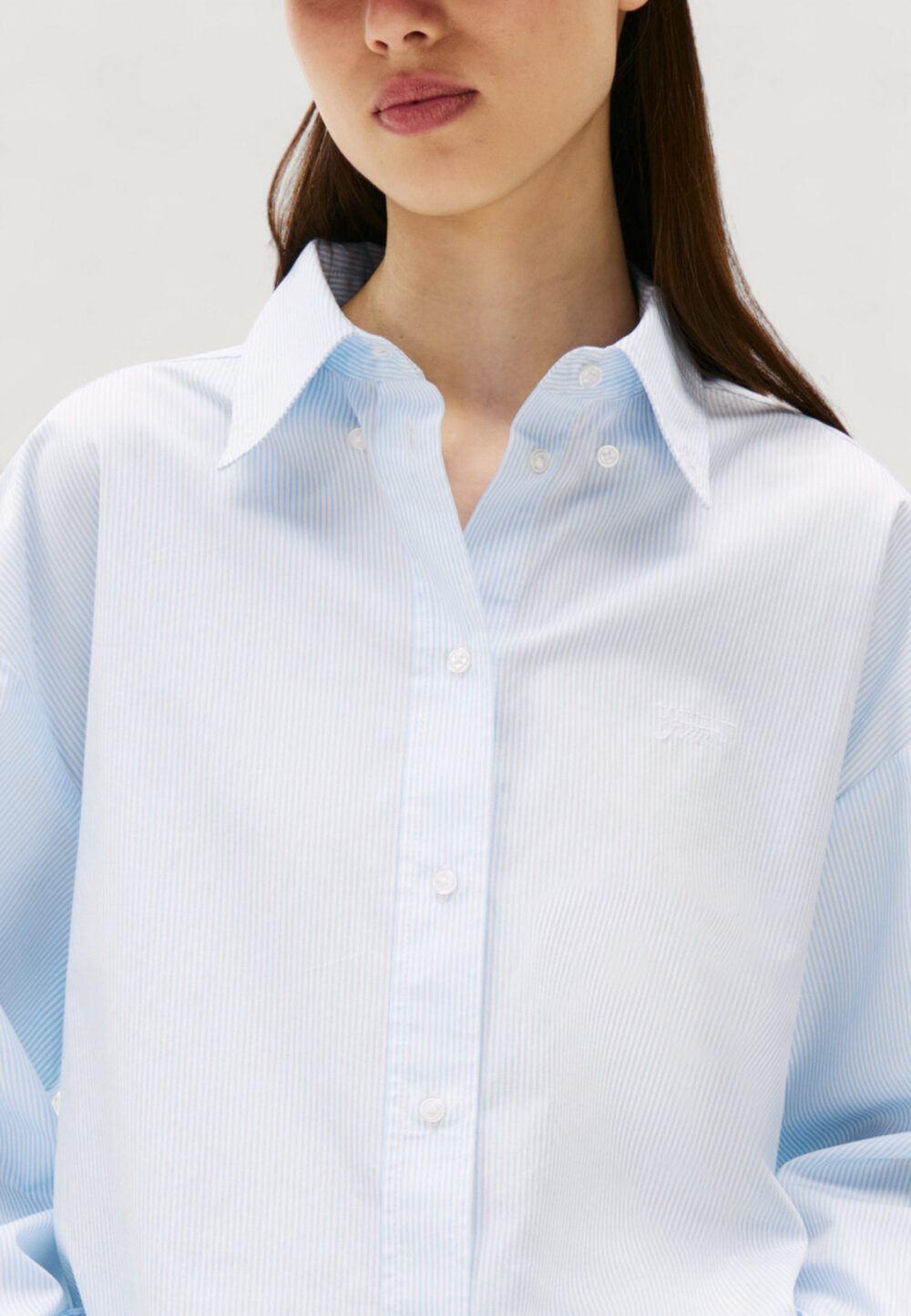 Camicia manica lunga Tommy Hilfiger Jeans tjw reg crop stripe Blu Chiaro - Foto 2