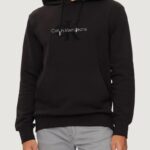 Felpa con cappuccio Calvin Klein Jeans chenille monologo Nero - Foto 1