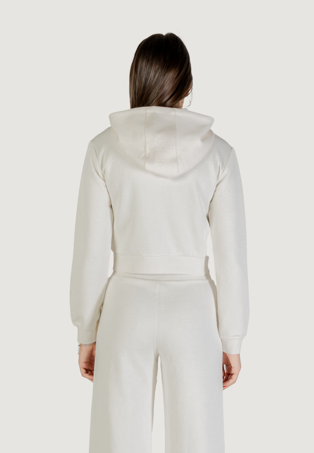 Felpa con cappuccio Guess Active 3d peony zipper hoodie jacket Bianco - Foto 4