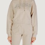 Felpa con cappuccio Guess Active primula rhinestones hoodie swe Beige chiaro - Foto 1