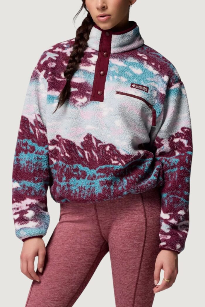 Felpa senza cappuccio COLUMBIA helvetia™ ii printed cropped half snap Bordeaux