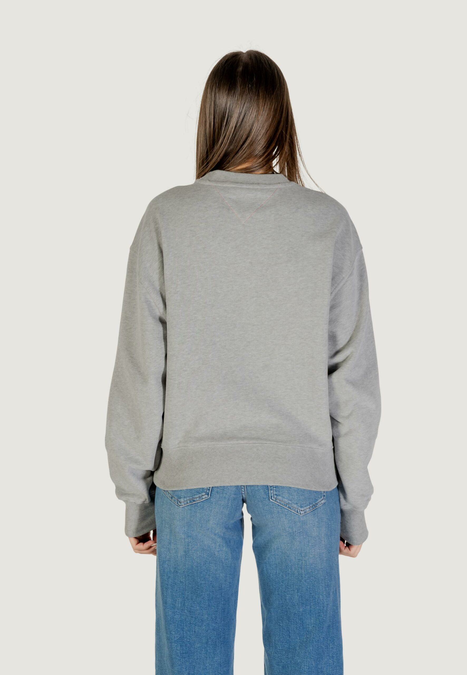 Felpa senza cappuccio Tommy Hilfiger Jeans tommy girl graphic c Grigio Chiaro - Foto 5
