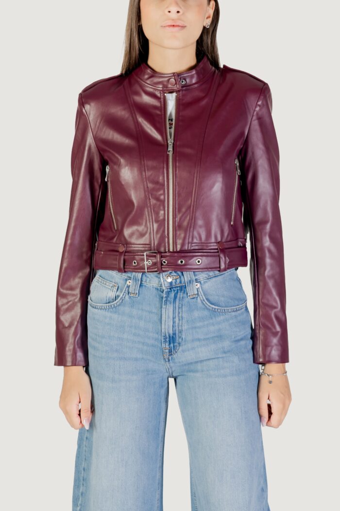 Giacchetto Only onlsadie faux leather jacket cc otw Bordeaux
