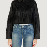 Giacchetto Only onldiane life faux suede fringes otw Nero - Foto 1
