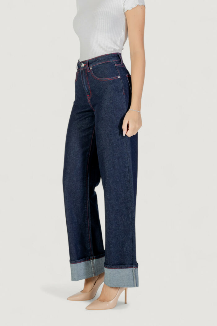 Jeans larghi Only onlcarnaby hw wide foldup red mae Blue Denim Scuro