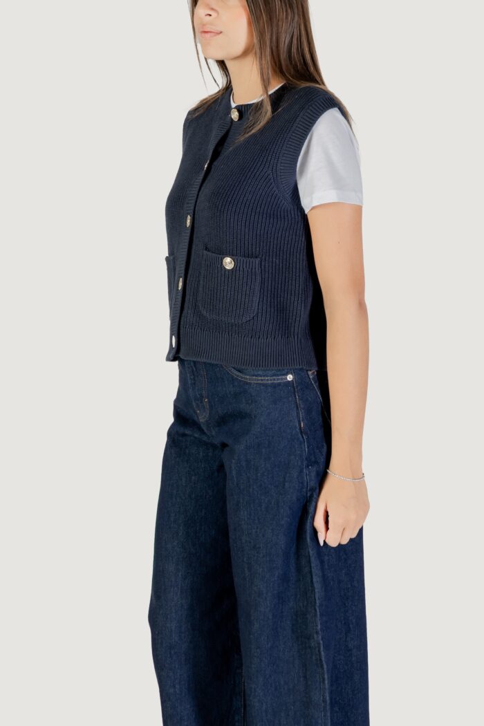 Maglia gilet Jacqueline de Yong jdystella s/l o-neck vest knt Blue scuro