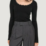 Maglione Jacqueline de Yong jdynanna scallop l/s u-neck pullover knt Nero - Foto 1