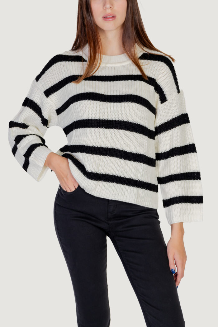 Maglione Jacqueline de Yong jdyjusty l/s stripe pullover knt noos Panna