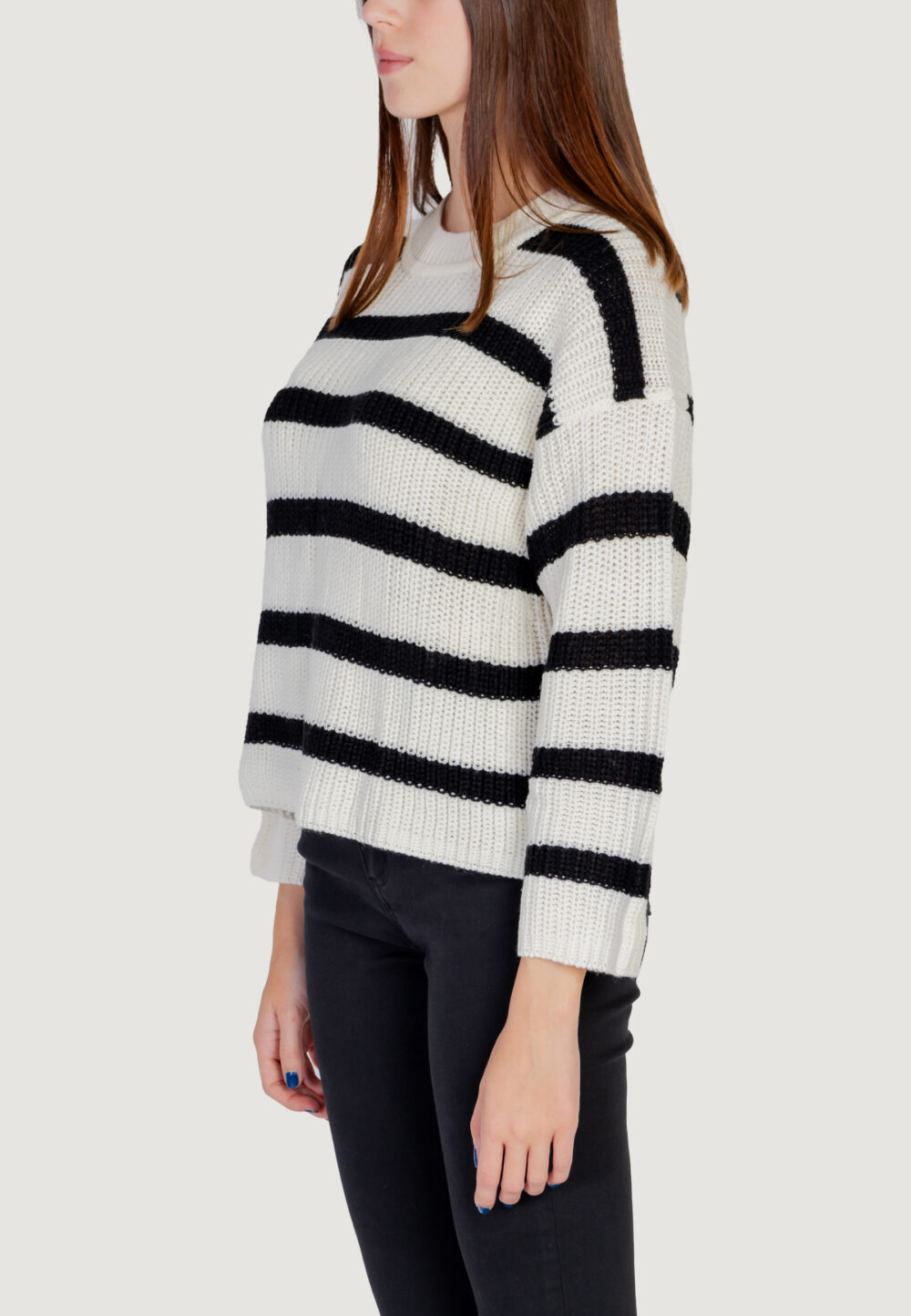 Maglione Jacqueline de Yong jdyjusty l/s stripe pullover knt noos Panna - Foto 3