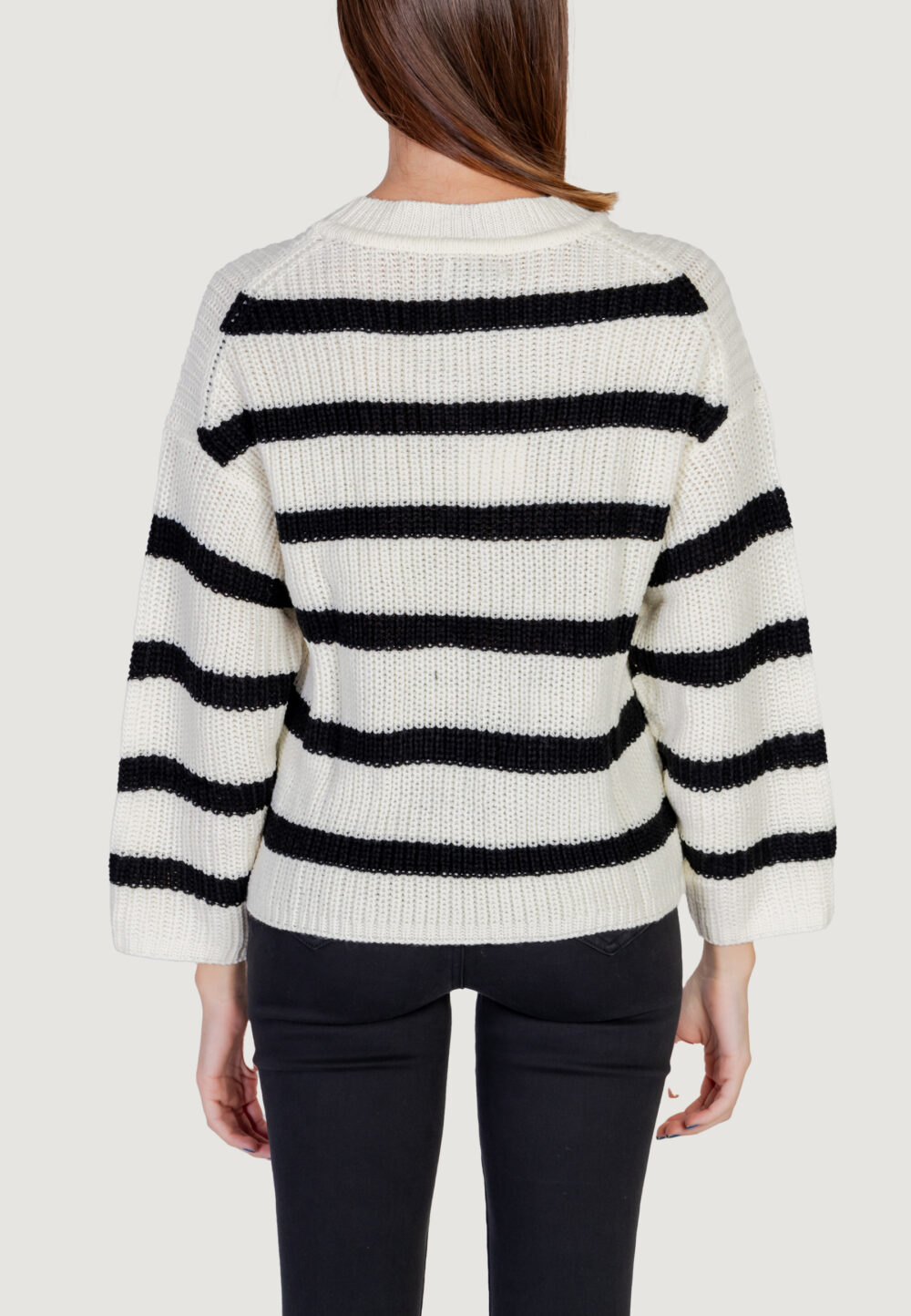 Maglione Jacqueline de Yong jdyjusty l/s stripe pullover knt noos Panna - Foto 4