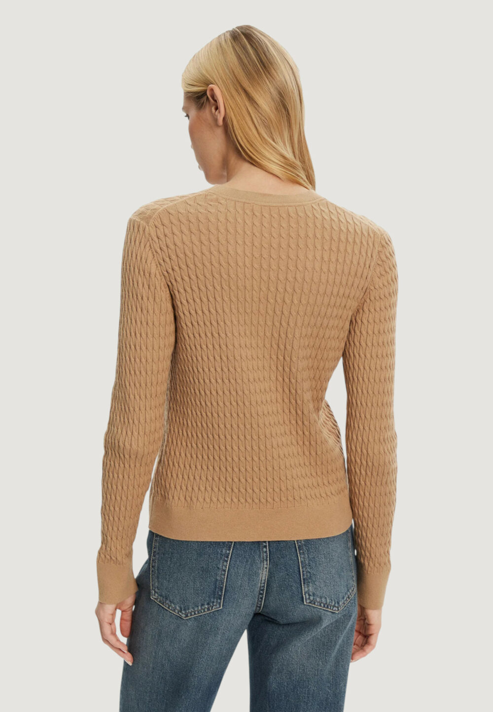 Maglione Tommy Hilfiger co cable fine gg c-n Beige scuro - Foto 2