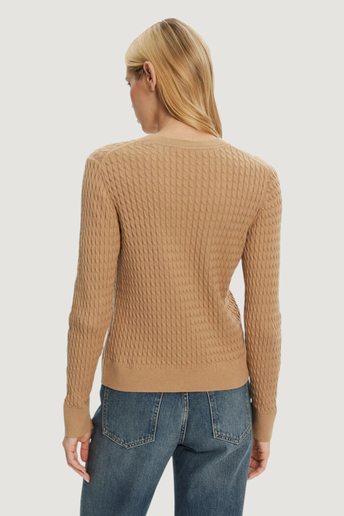 Maglione Tommy Hilfiger co cable fine gg c-n Beige scuro