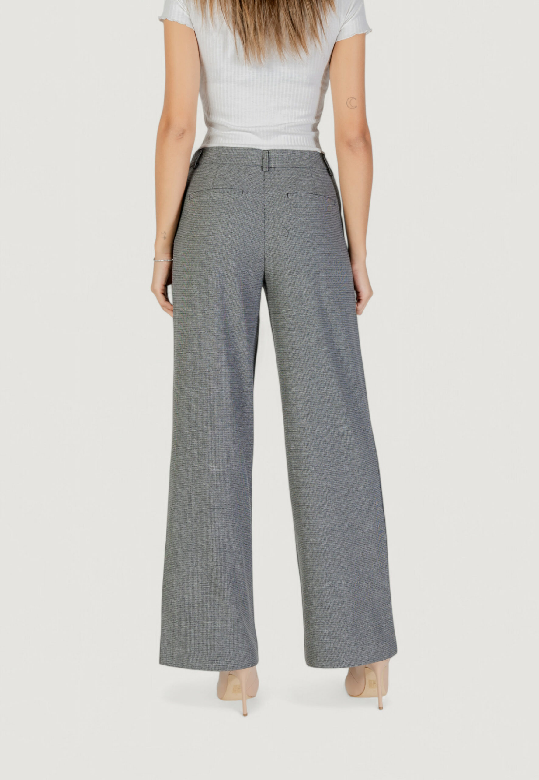 Pantaloni a palazzo Only onldell life mw wide pant cc tlr Grigio - Foto 3