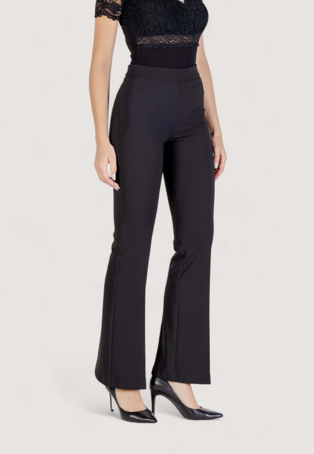 Pantaloni a palazzo Rinascimento Nero - Foto 4