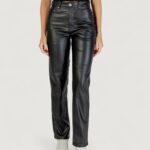 Pantaloni regular Only onlsadie faux leather pants cc otw Nero - Foto 1