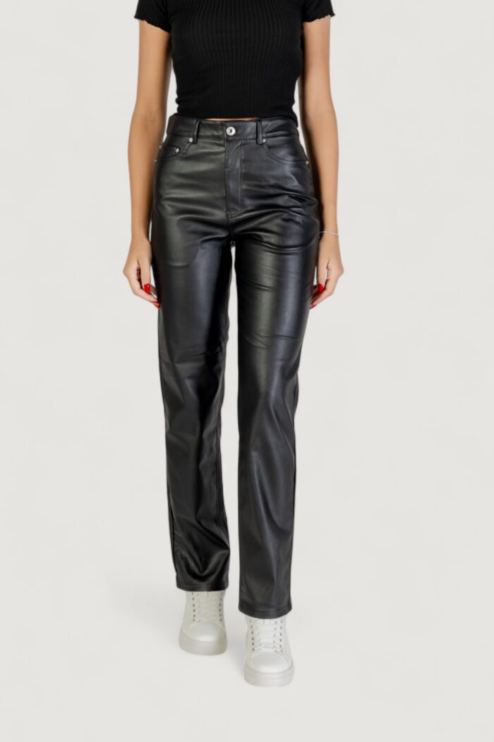 Pantaloni regular Only onlsadie faux leather pants cc otw Nero