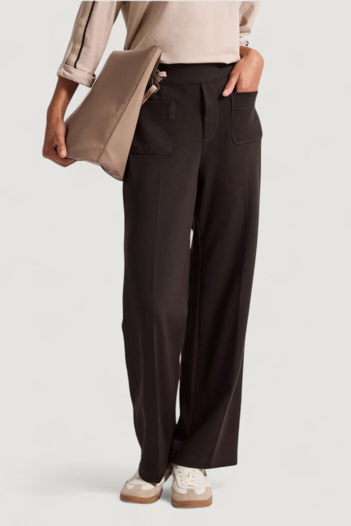 Pantaloni regular Street One front pocket straight leg hw punto di roma Cioccolato