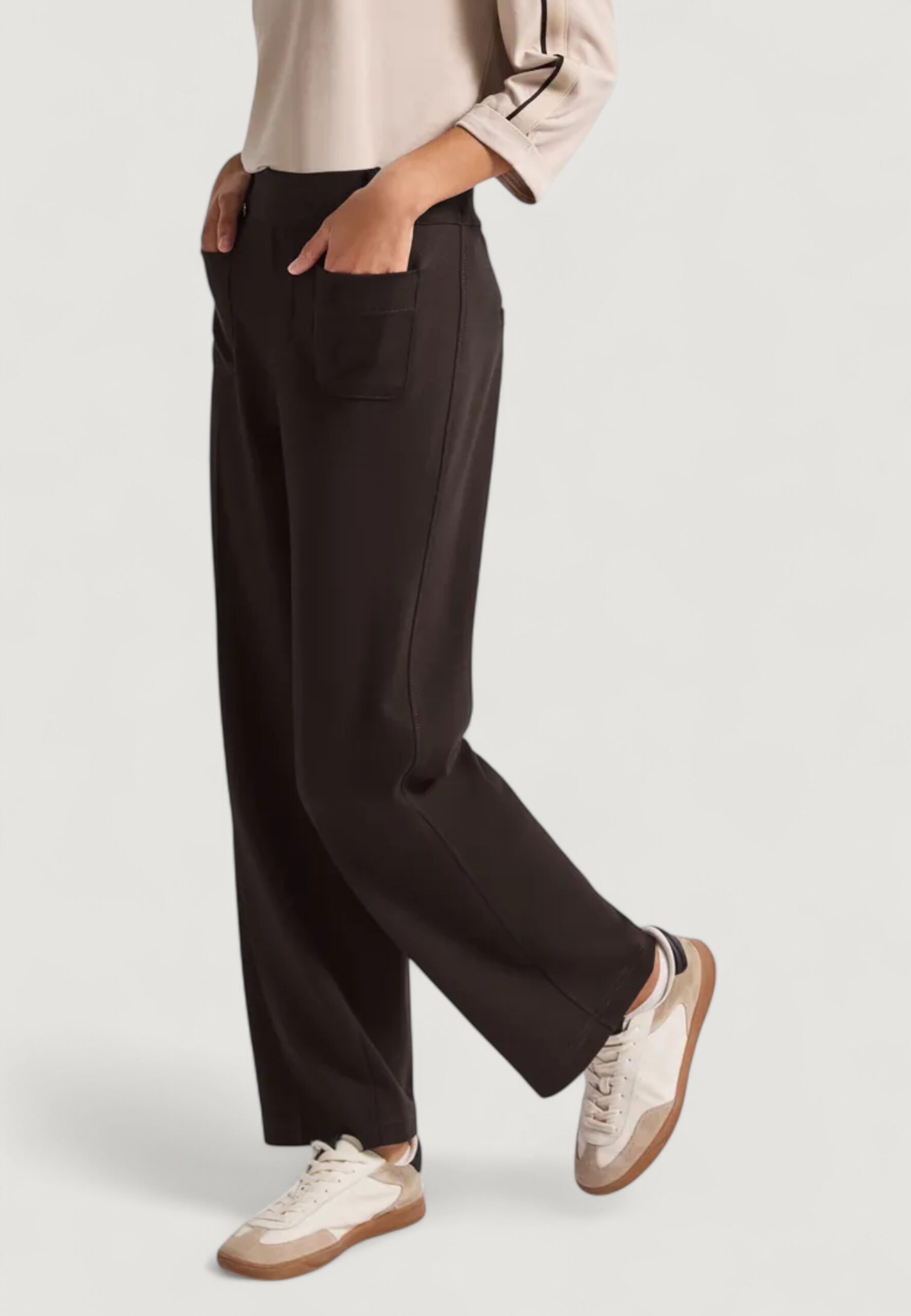 Pantaloni regular Street One front pocket straight leg hw punto di roma Cioccolato - Foto 3