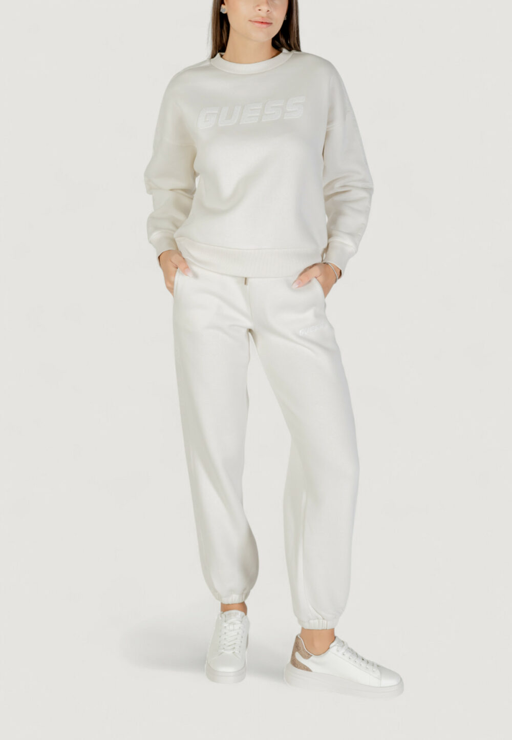 Pantaloni sportivi Guess Active aelia jogger Bianco - Foto 3