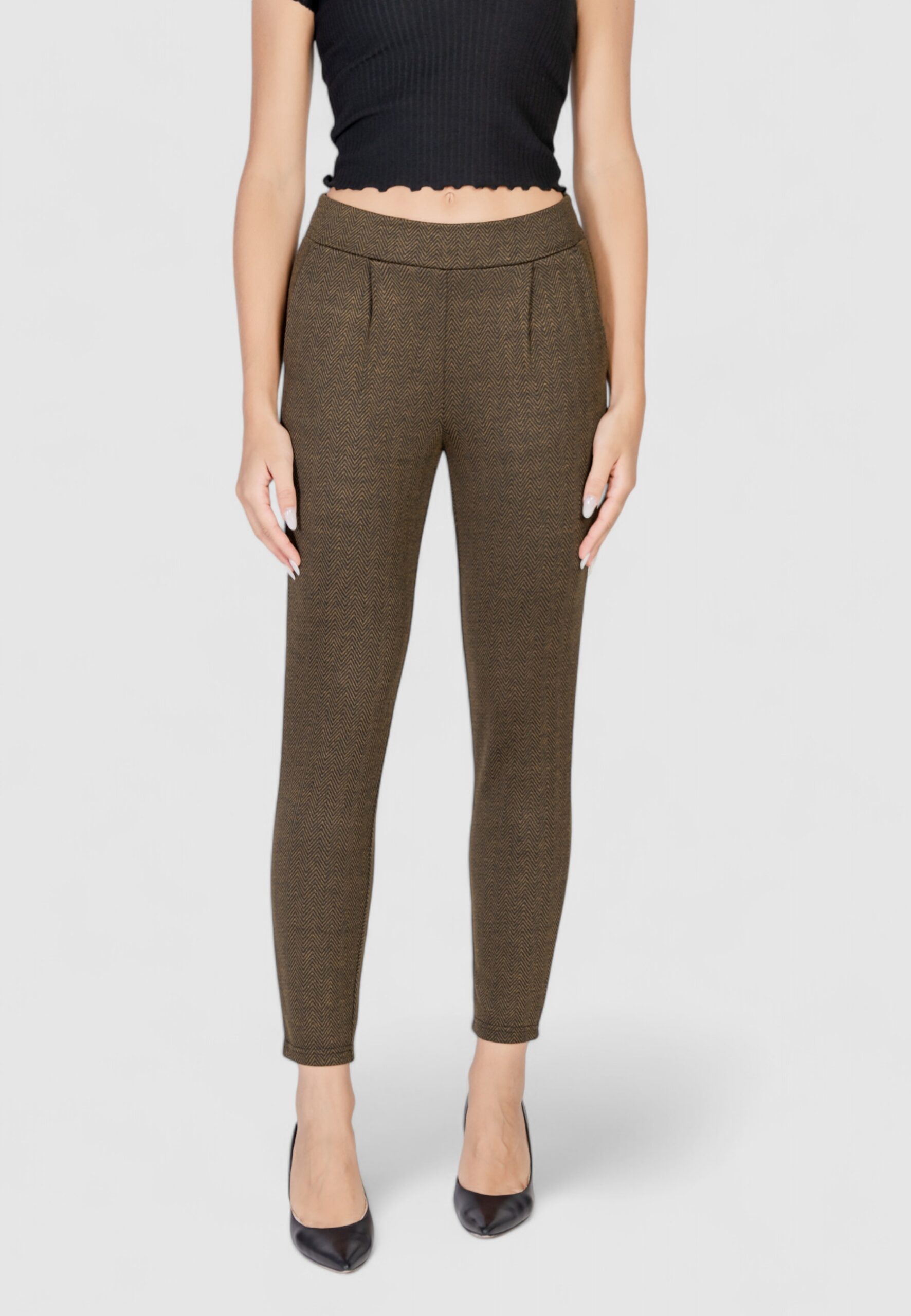 Pantaloni skinny ICHI ihkate jacquard pa8 Verde Oliva - Foto 1