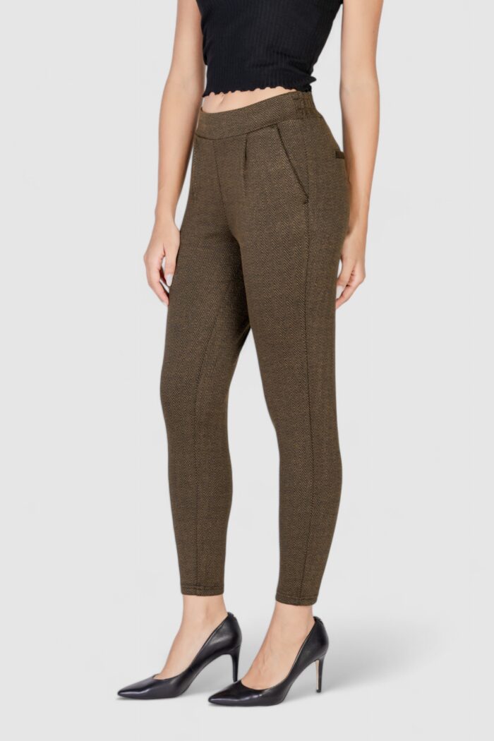 Pantaloni skinny ICHI ihkate jacquard pa8 Verde Oliva