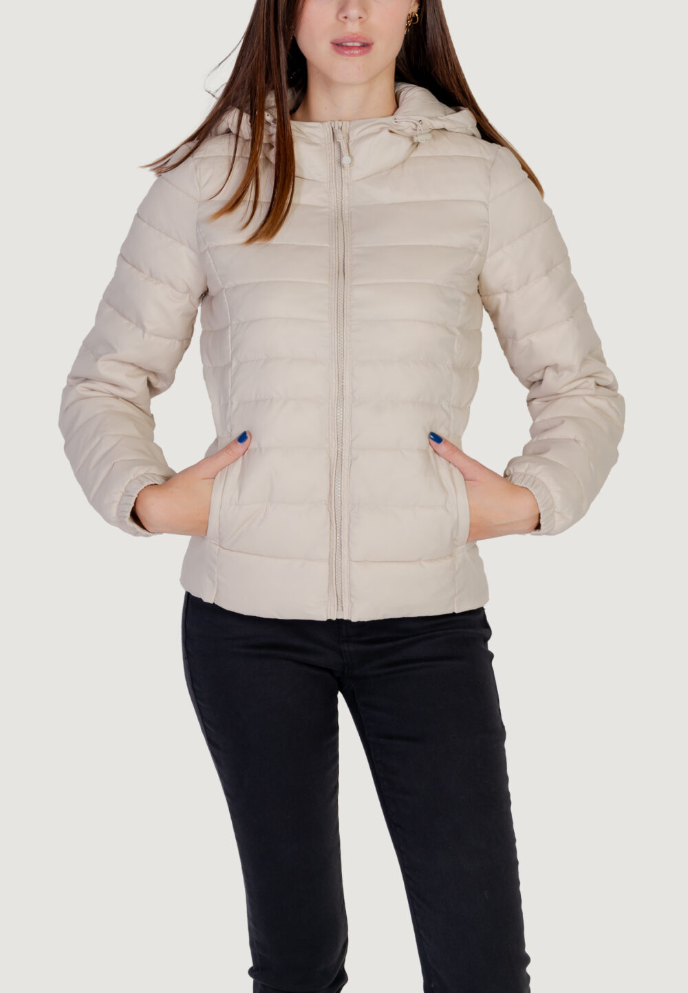 Piumino Only onltahoe hood jacket otw noos Beige chiaro - Foto 1