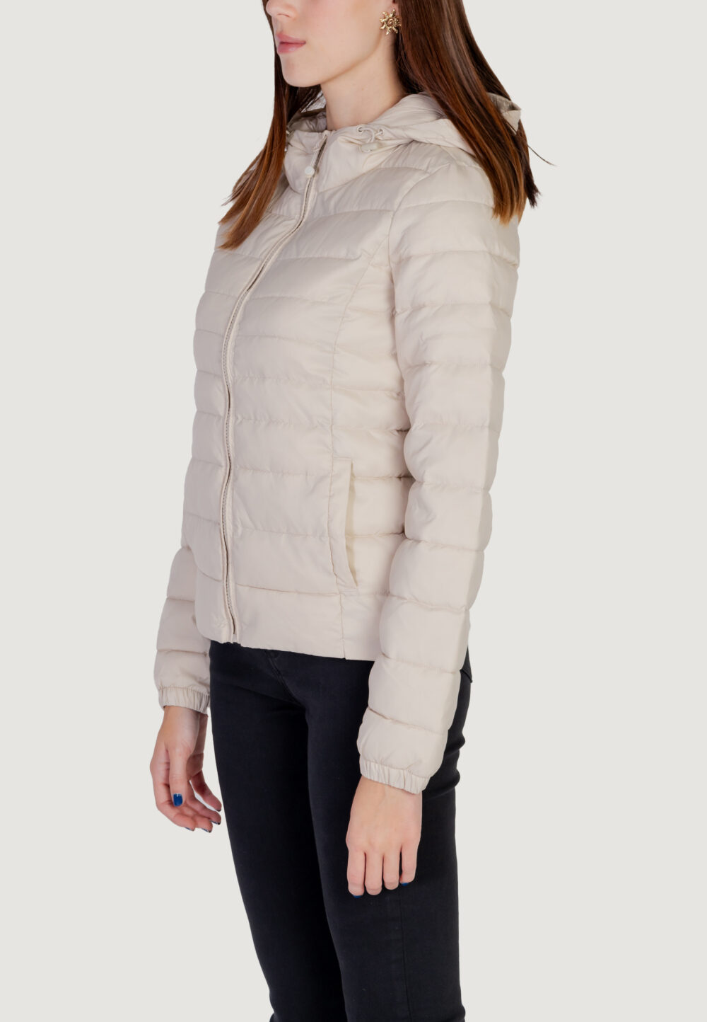 Piumino Only onltahoe hood jacket otw noos Beige chiaro - Foto 3
