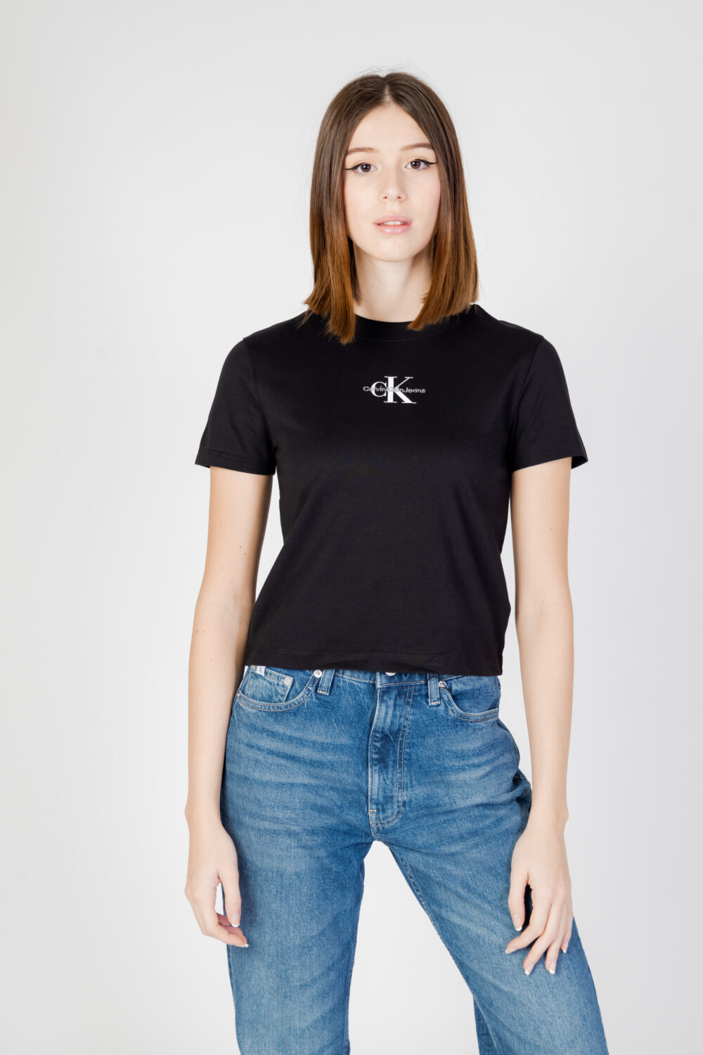 T-shirt Calvin Klein Jeans monologo baby Nero - Foto 1