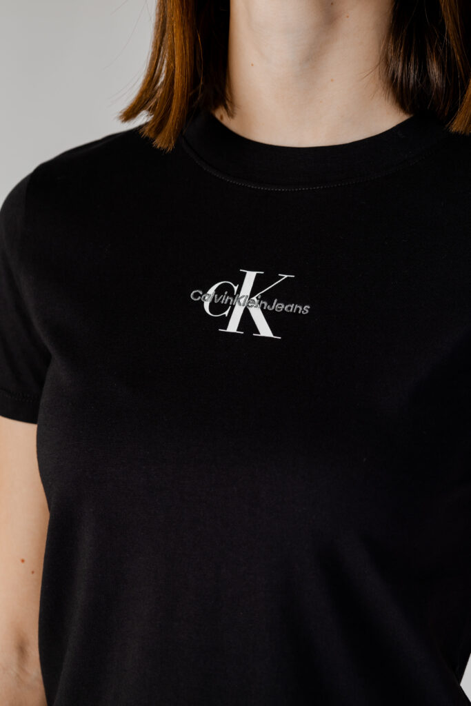 T-shirt Calvin Klein Jeans monologo baby Nero