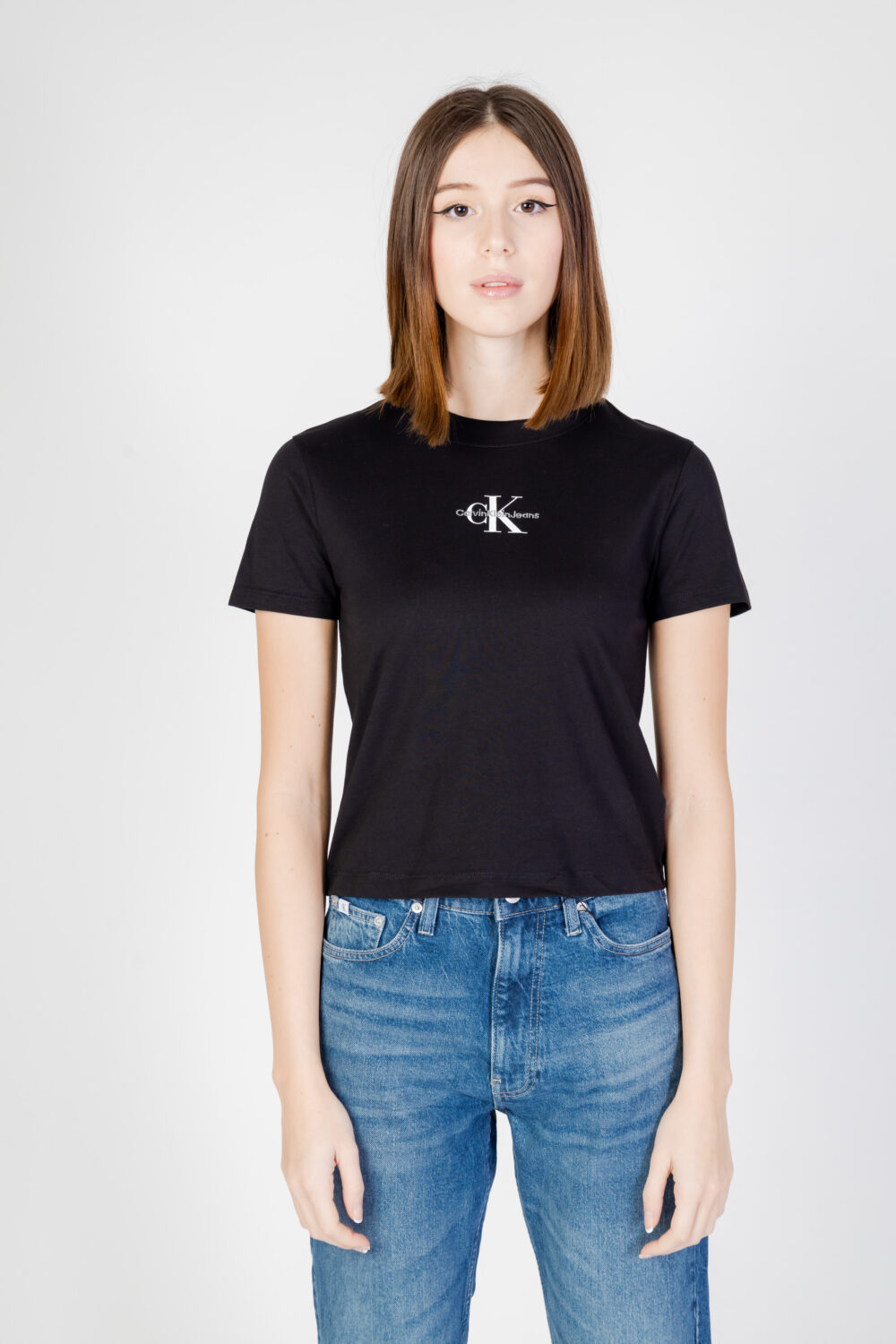 T-shirt Calvin Klein Jeans monologo baby Nero - Foto 5