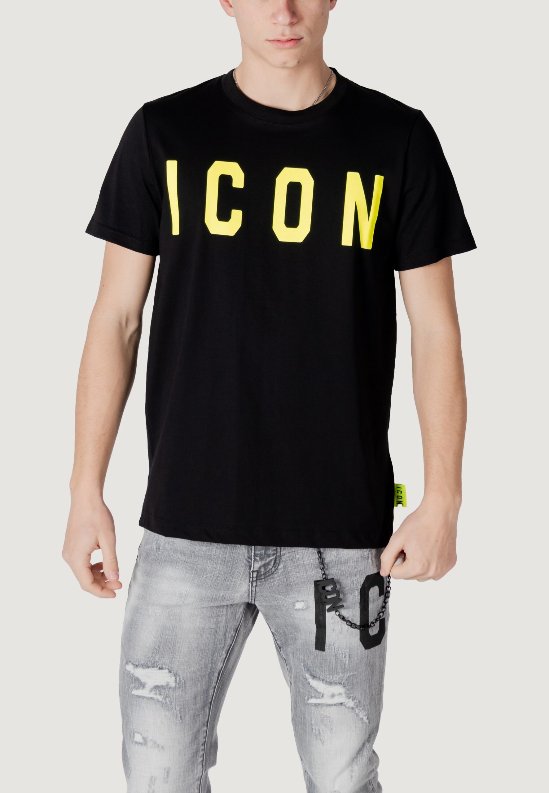 T-shirt Icon logo grande Giallo fluo - Foto 1