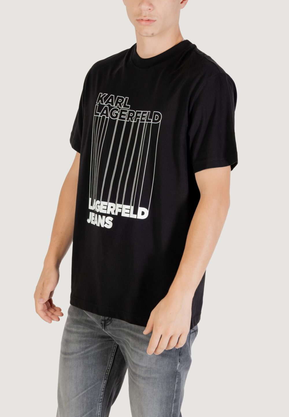 T-shirt Karl Lagerfeld Jeans klj reg barcode tee Nero - Foto 4