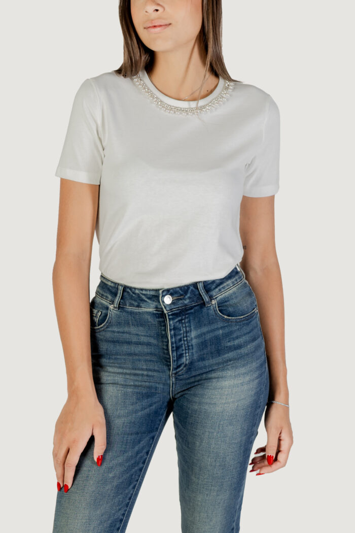 T-shirt Only onljolly life s/s reg pearl top jrs Bianco