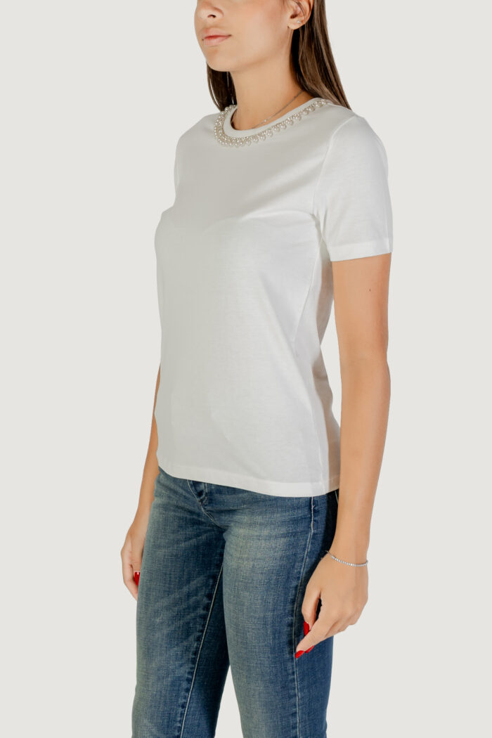 T-shirt Only onljolly life s/s reg pearl top jrs Bianco