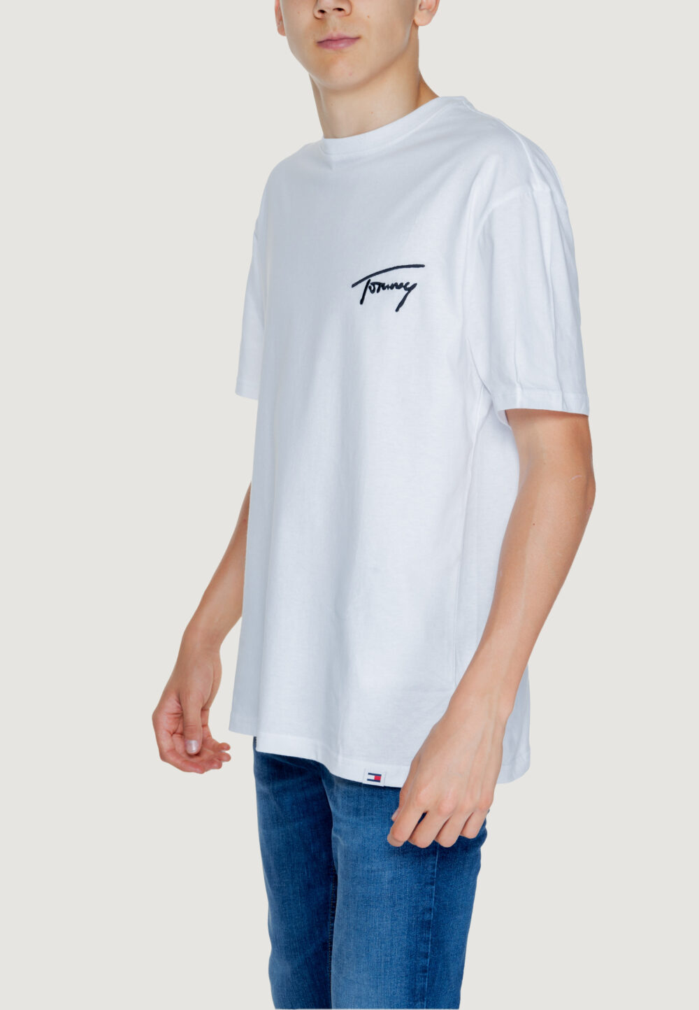 T-shirt Tommy Hilfiger Jeans reg signature Bianco - Foto 4