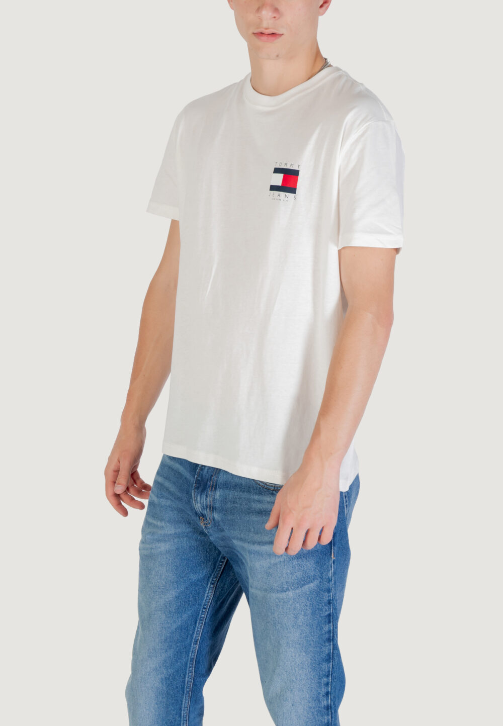 T-shirt Tommy Hilfiger Jeans tjm reg flag graph b Bianco - Foto 2