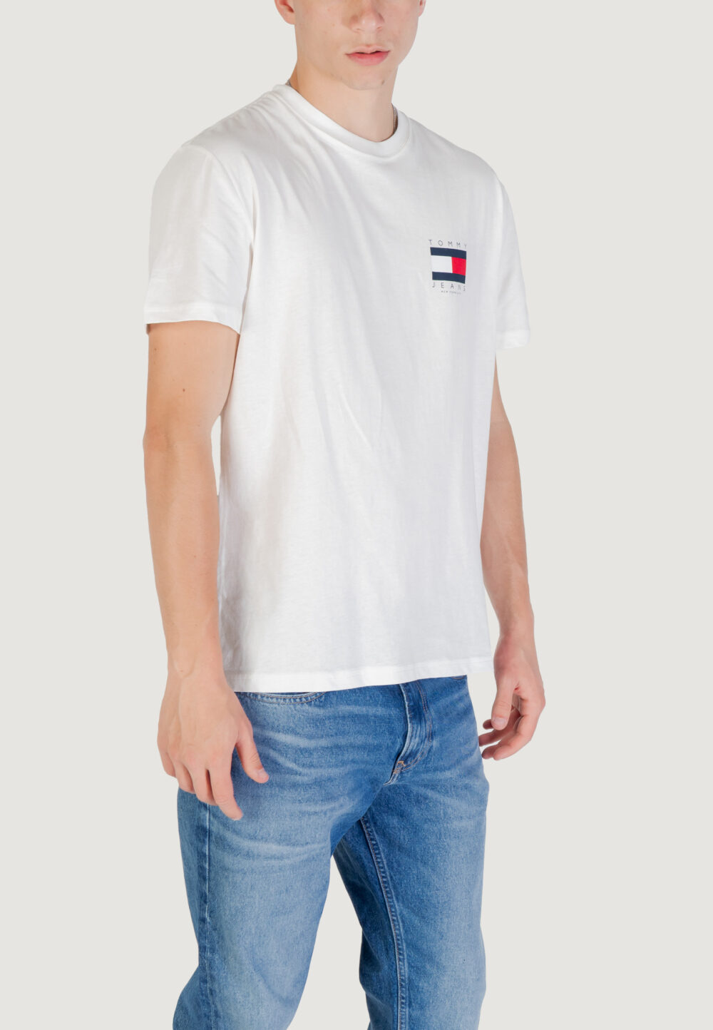 T-shirt Tommy Hilfiger Jeans tjm reg flag graph b Bianco - Foto 3