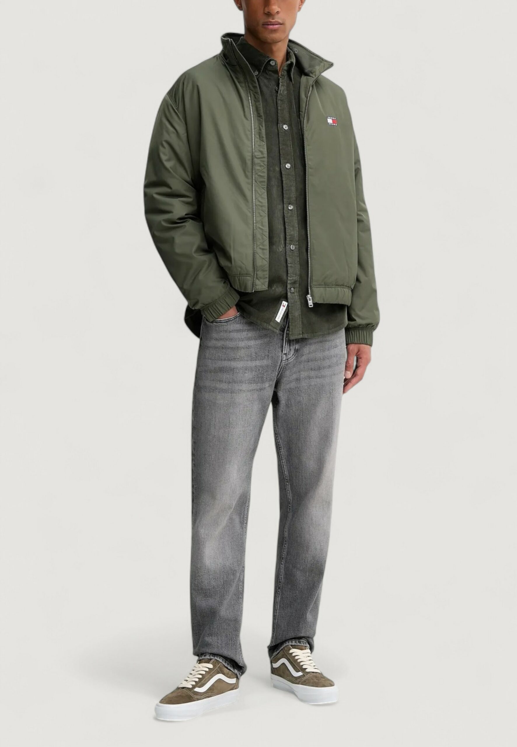 Camicia manica lunga Tommy Hilfiger Jeans tjm reg baby cord sh Verde - Foto 2