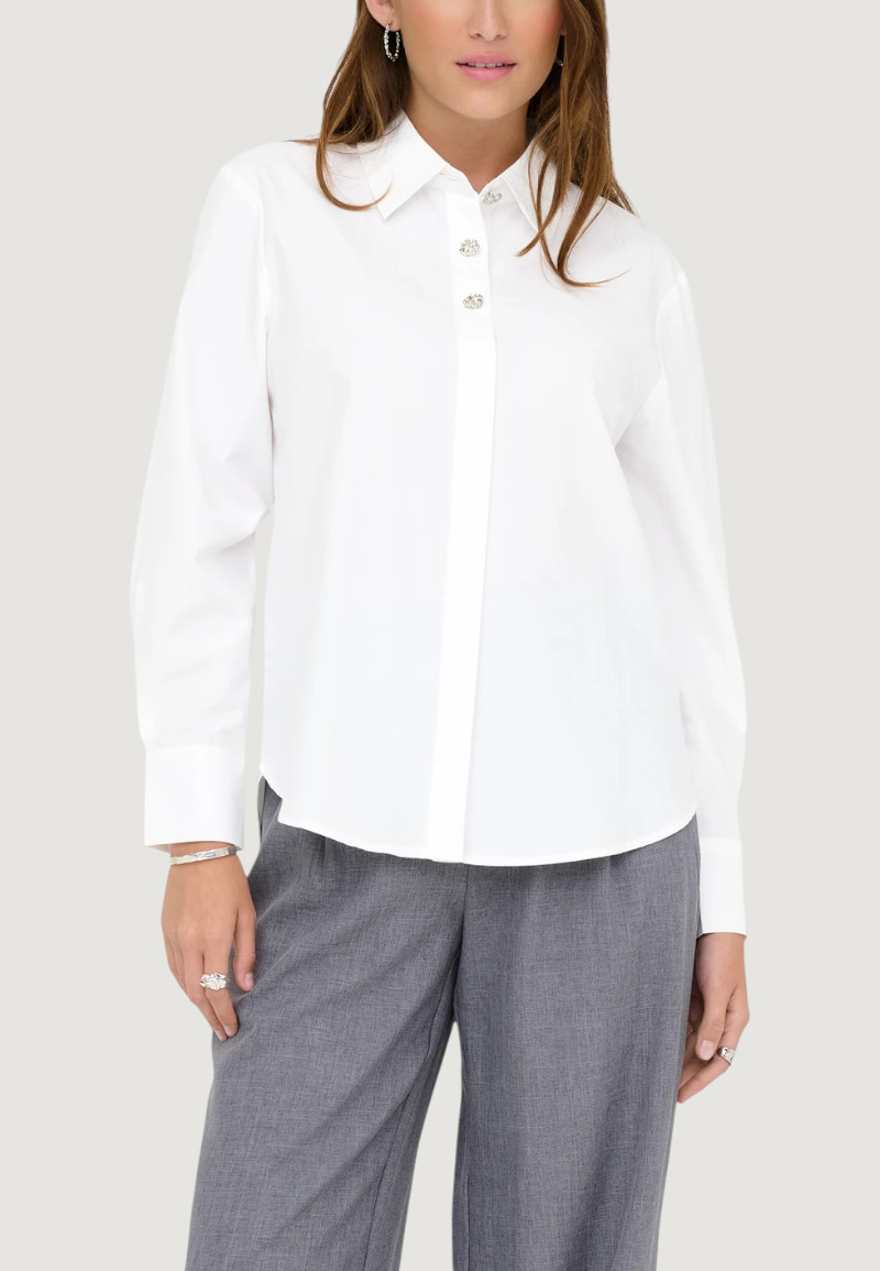Camicia manica lunga Jacqueline de Yong jdysoho l/s loose button shirt wvn Bianco - Foto 1