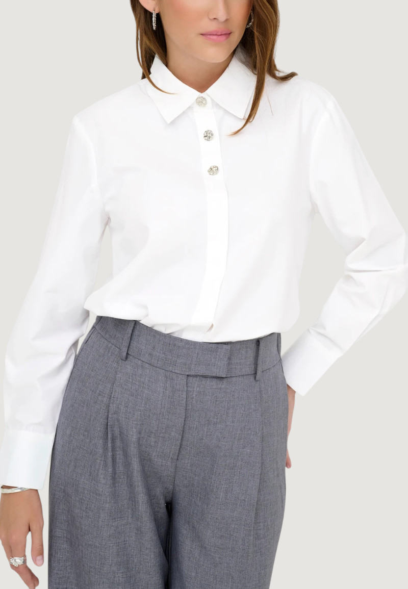 Camicia manica lunga Jacqueline de Yong jdysoho l/s loose button shirt wvn Bianco - Foto 3