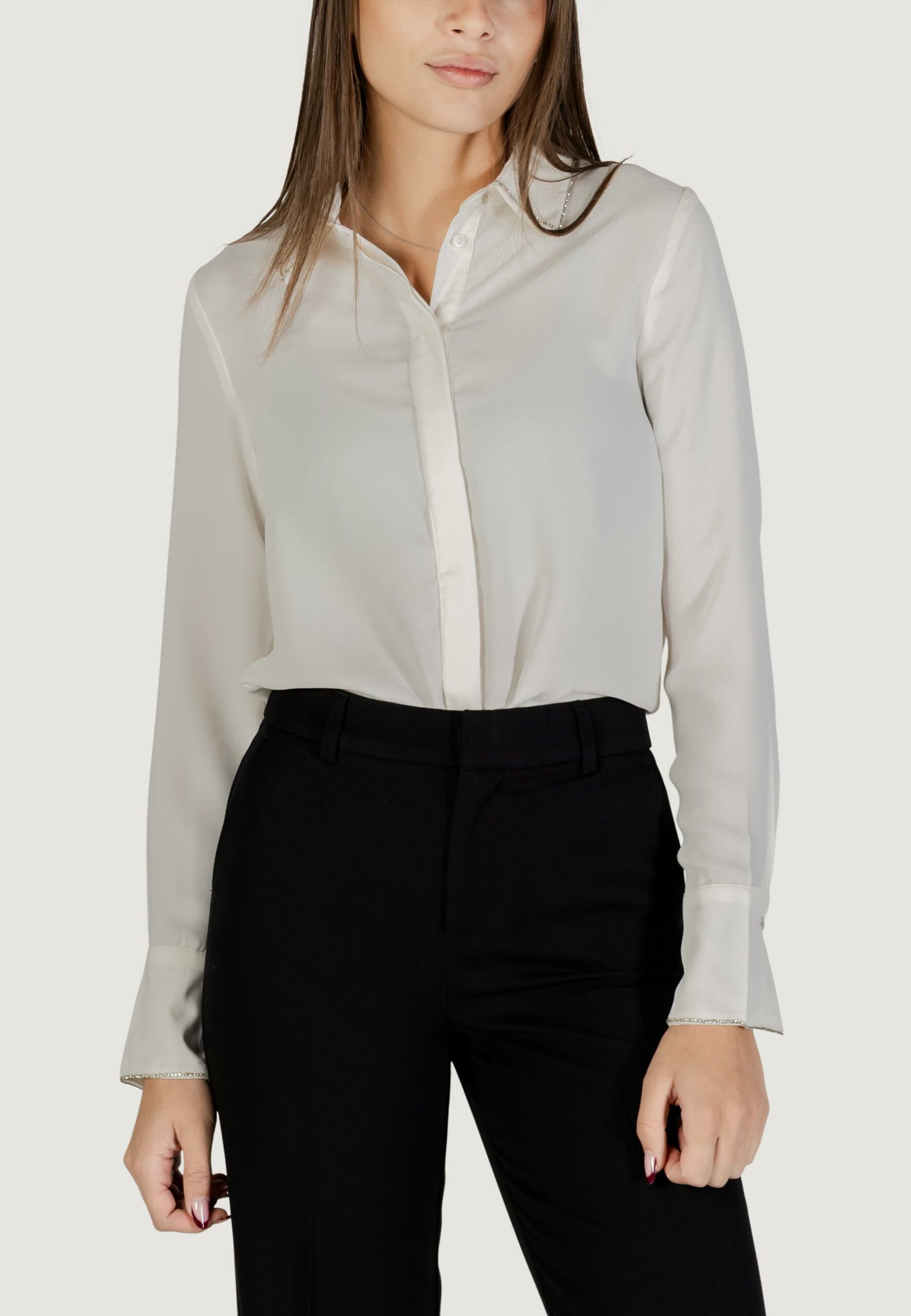 Camicia manica lunga Only onlvinnie ls shirt wvn Bianco - Foto 3