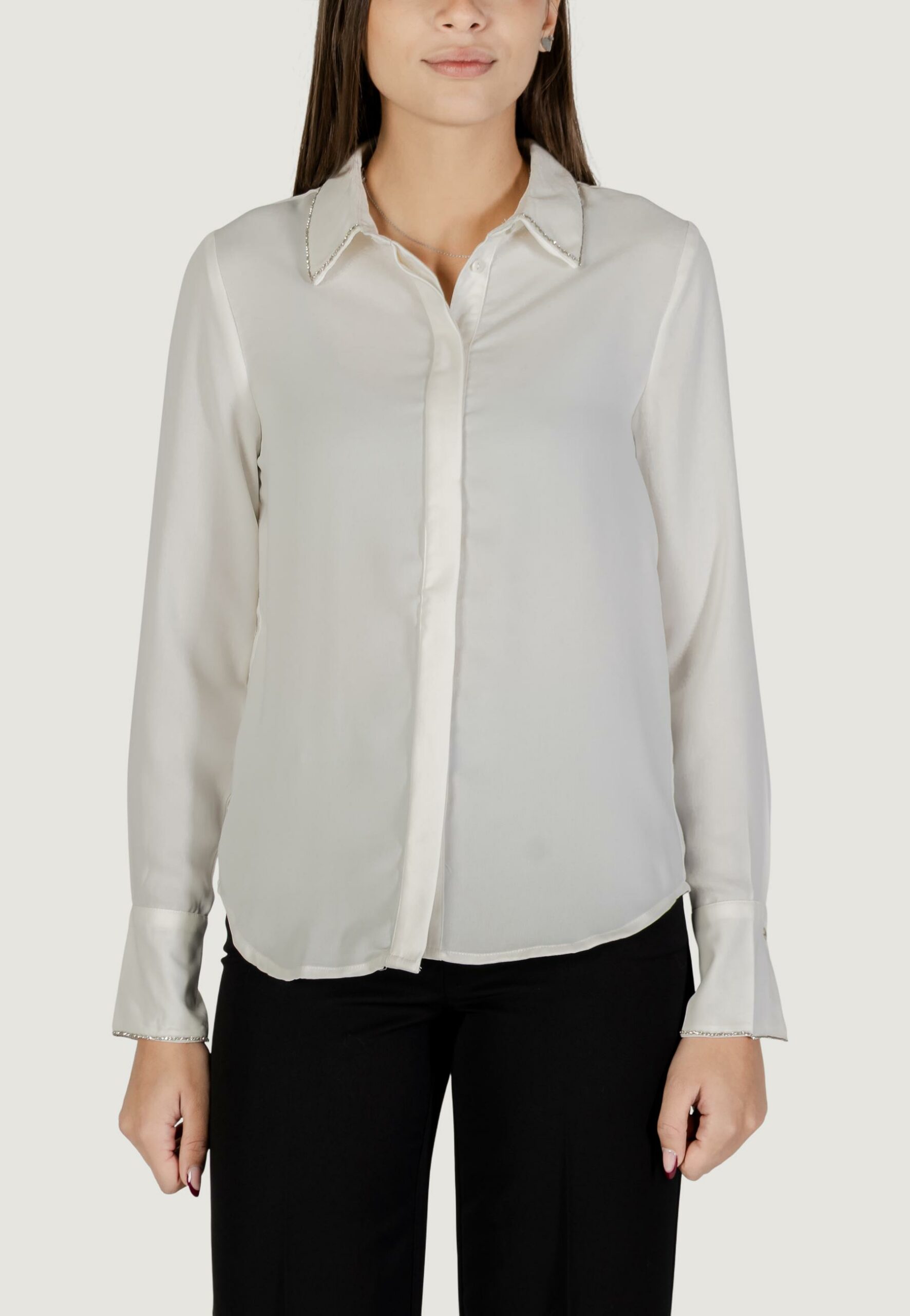 Camicia manica lunga Only onlvinnie ls shirt wvn Bianco - Foto 4