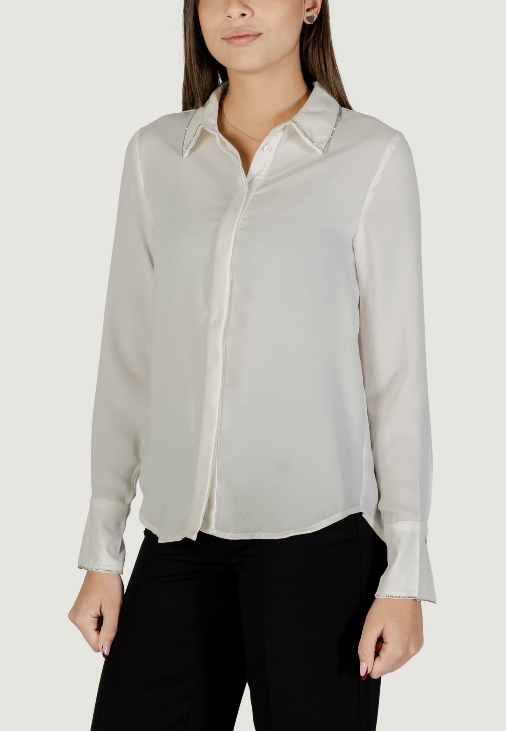 Camicia manica lunga Only onlvinnie ls shirt wvn Bianco - Foto 5