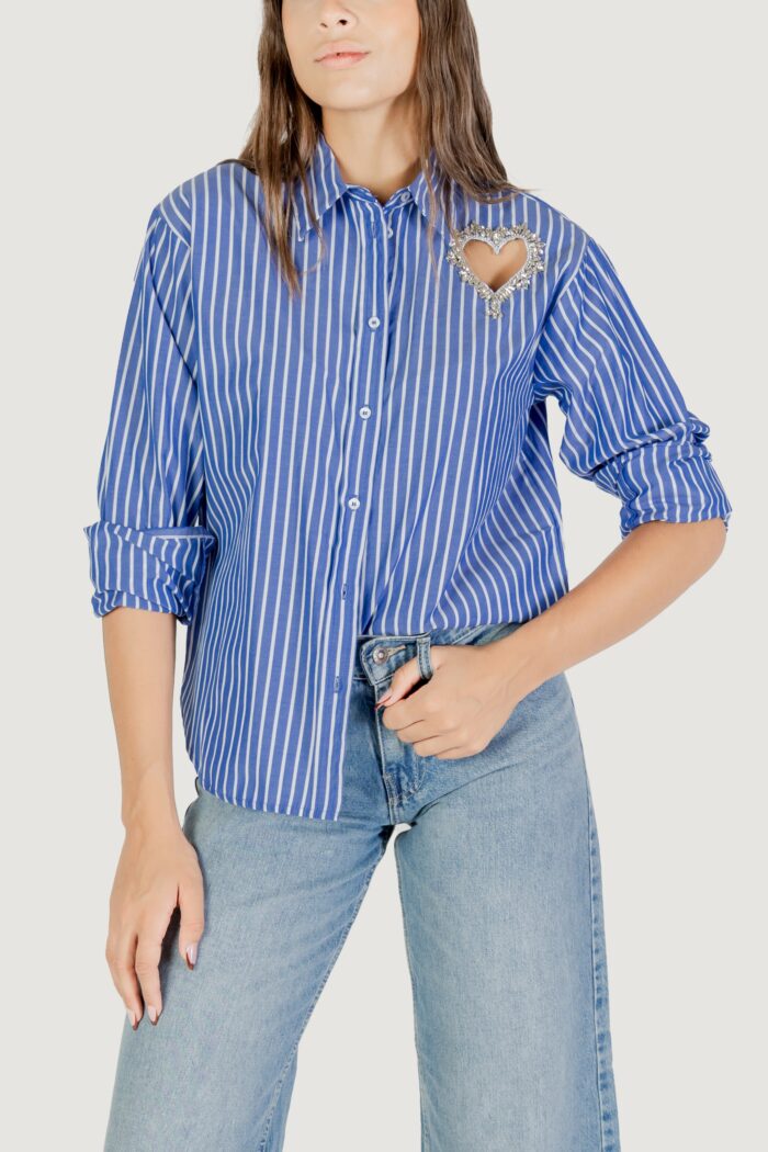 Camicia manica lunga Only onlkaylen ls heart emb shirt wvn Blu Chiaro