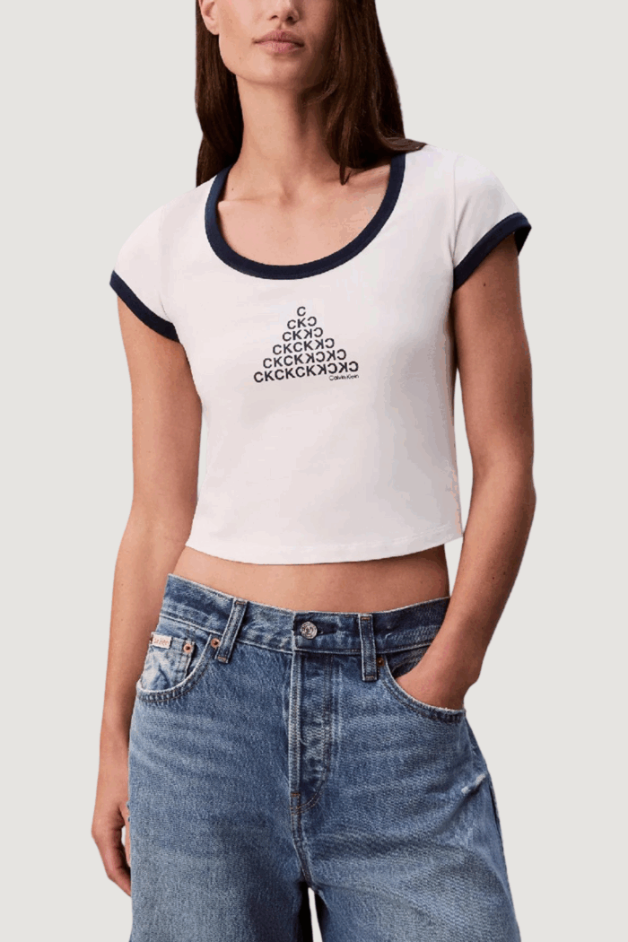 Canotta Calvin Klein Jeans ss pm c grphc scp nk Latte